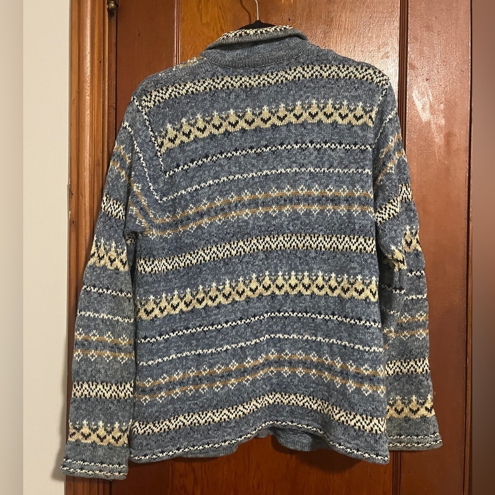 Element Blue and Tan Zip-Up Sweater Size M - Picture 6 of 6